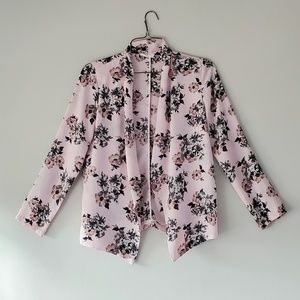 LUSH Pink Floral Waterfall Style Cardigan